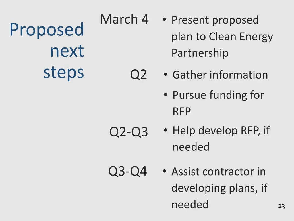 present proposed plan to clean energy partnership