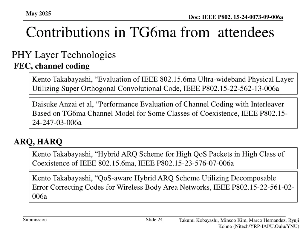 may 2025 contributions in tg6ma from attendees