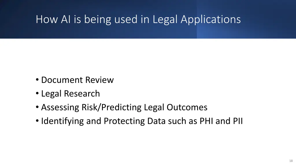 how ai is being used in legal applications