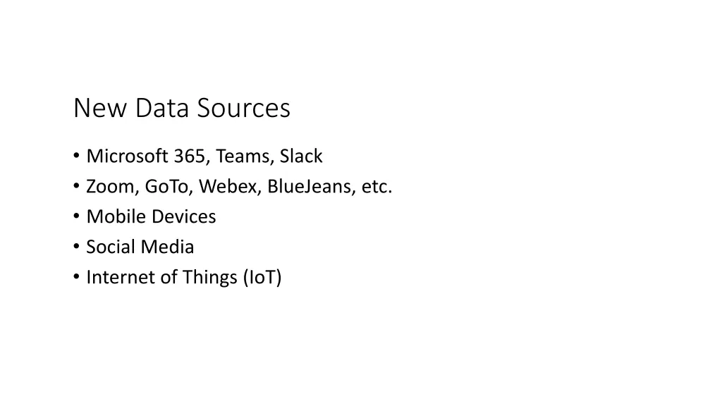 new data sources