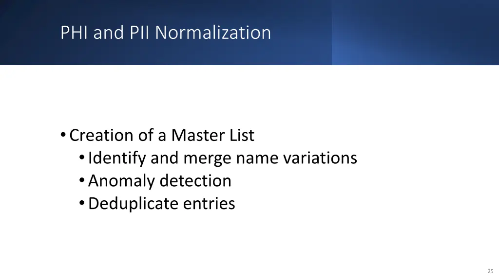phi and pii normalization