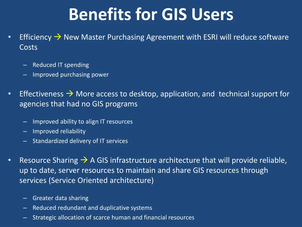 benefits for gis users