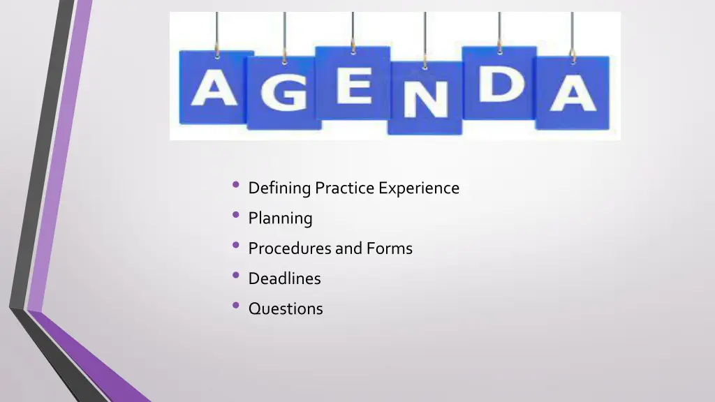 defining practice experience planning procedures