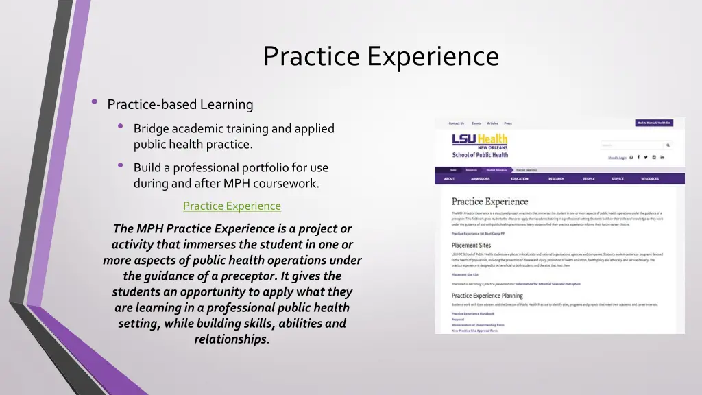 practice experience