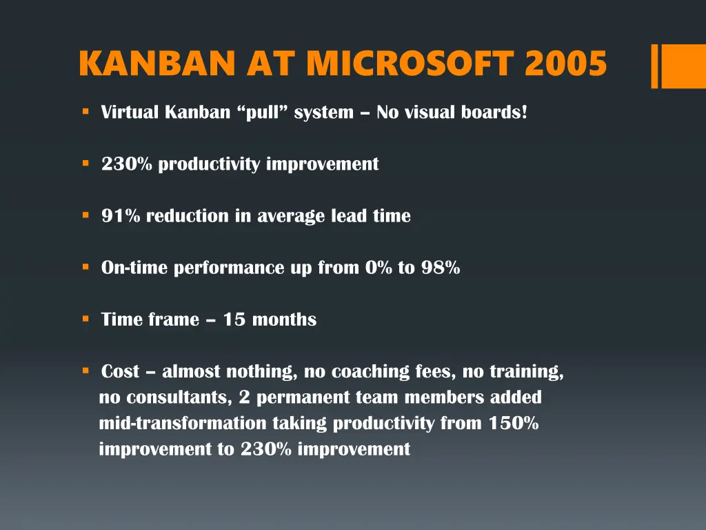 kanban at microsoft 2005