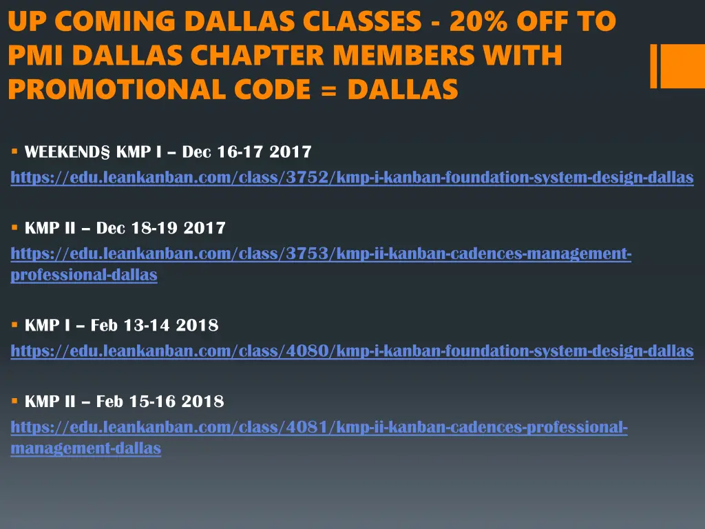 up coming dallas classes 20 off to pmi dallas
