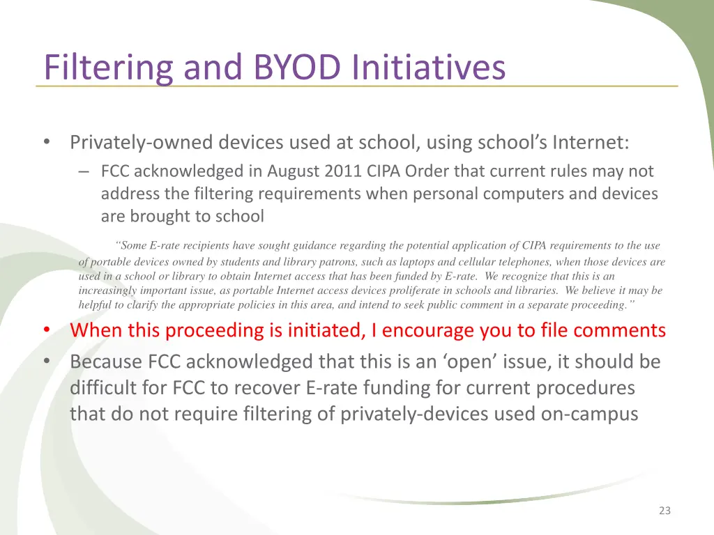 filtering and byod initiatives
