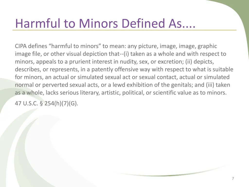 harmful to minors defined as