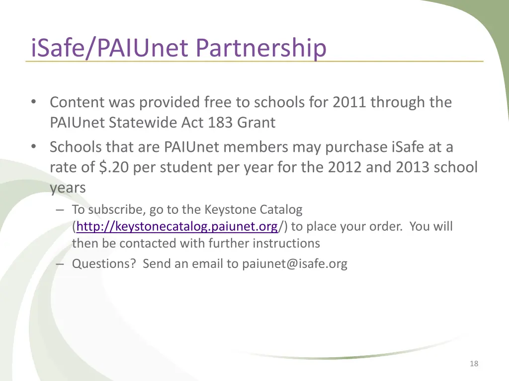 isafe paiunet partnership