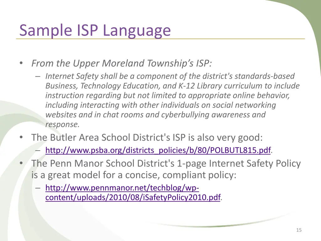 sample isp language 1