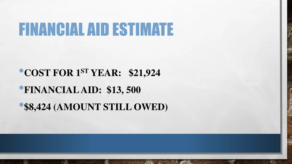 financial aid estimate