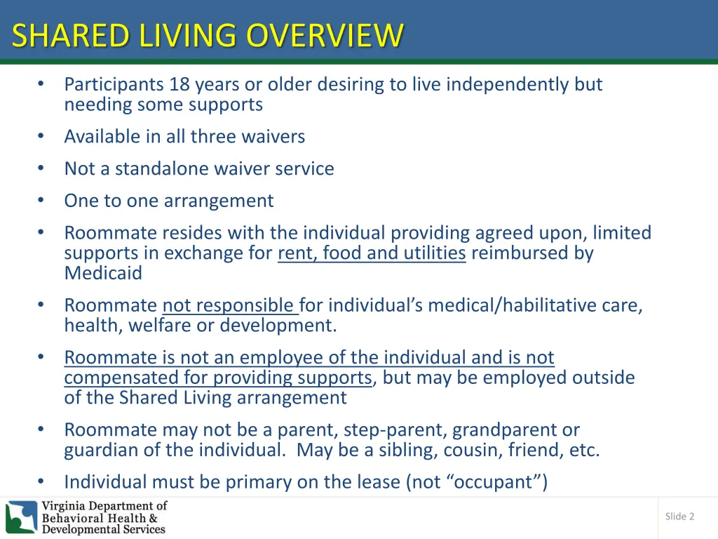 shared living overview