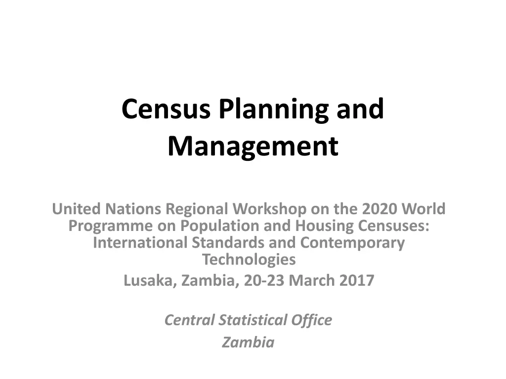 census planning and management