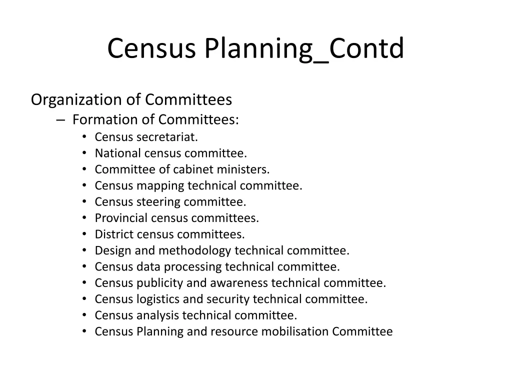 census planning contd 1