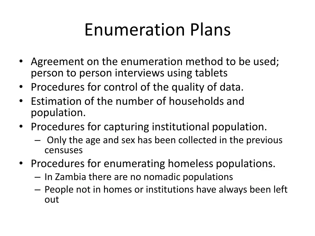enumeration plans