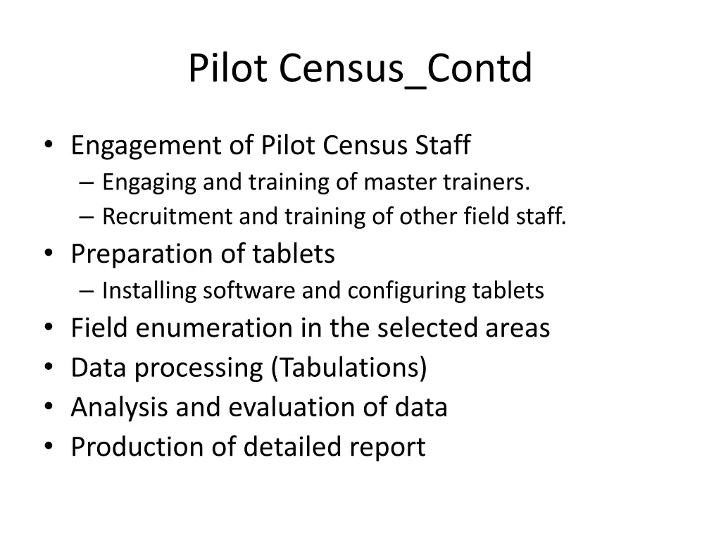 pilot census contd