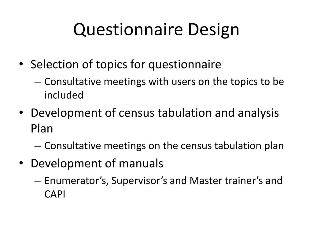 questionnaire design