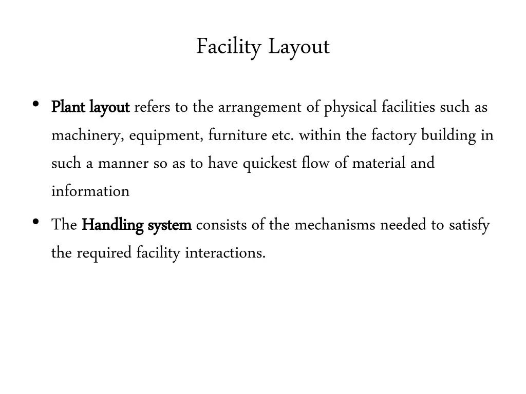 facility layout