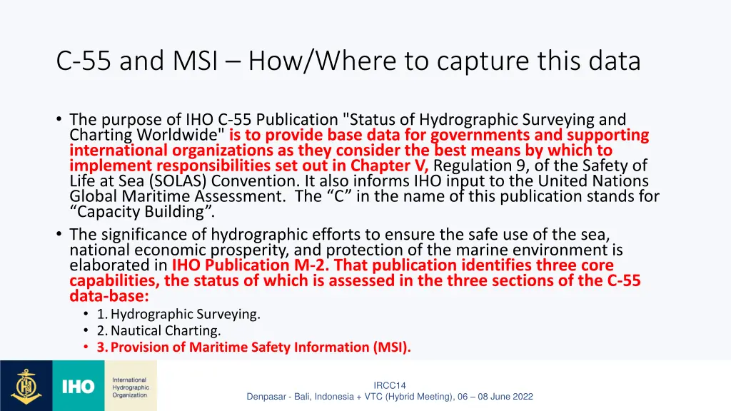 c 55 and msi how where to capture this data