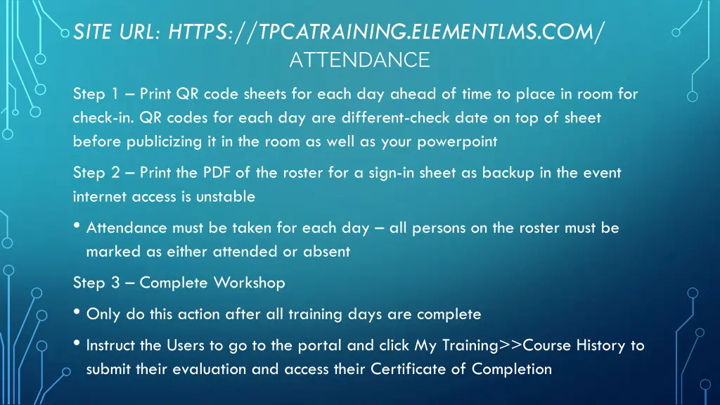 site url https tpcatraining elementlms