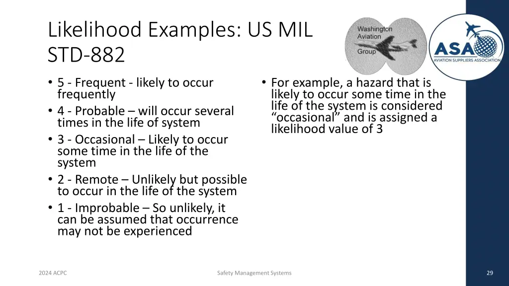 likelihood examples us mil std 882 5 frequent