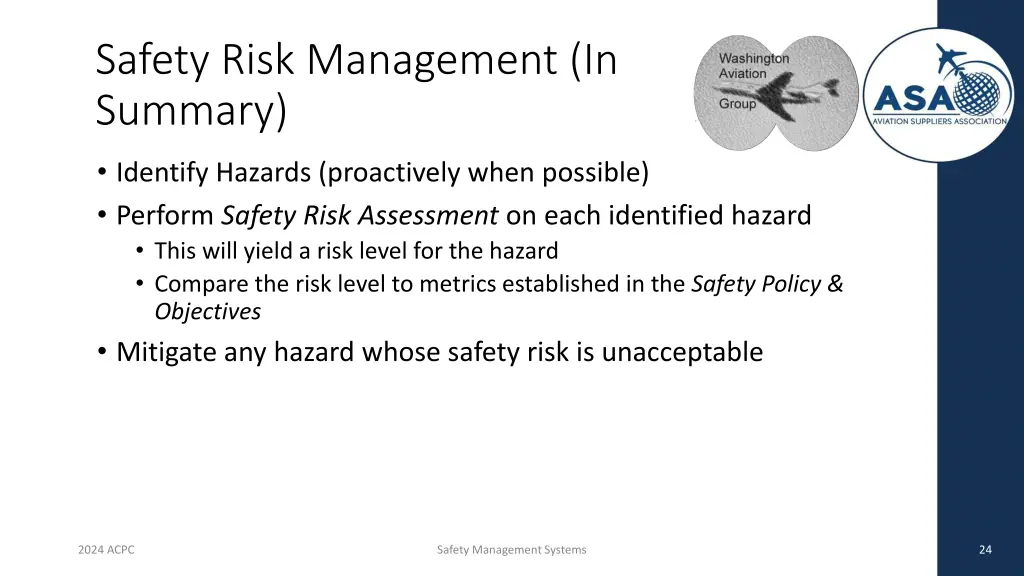 safety risk management in summary