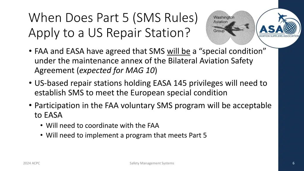 when does part 5 sms rules apply to a us repair