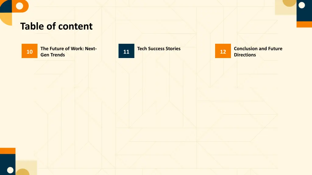 table of content 1