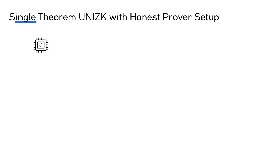 single theorem unizk with honest prover setup
