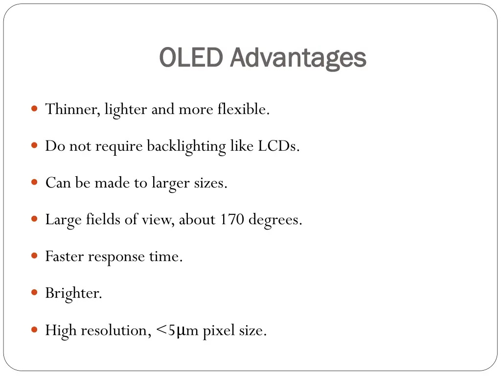 oled advantages oled advantages