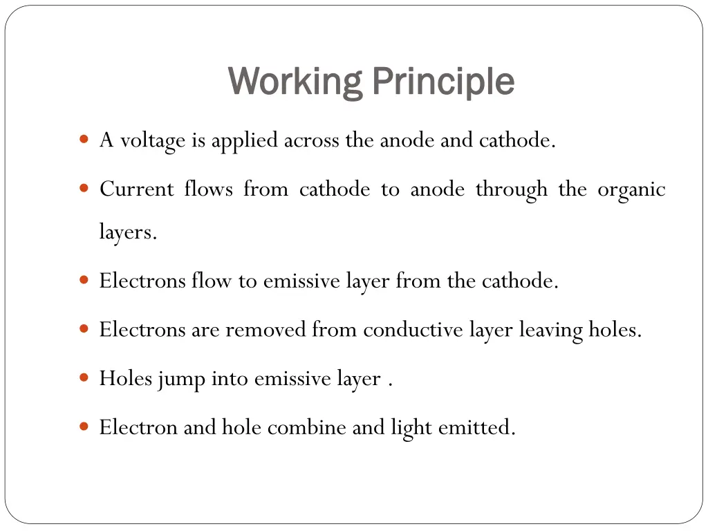 working principle working principle