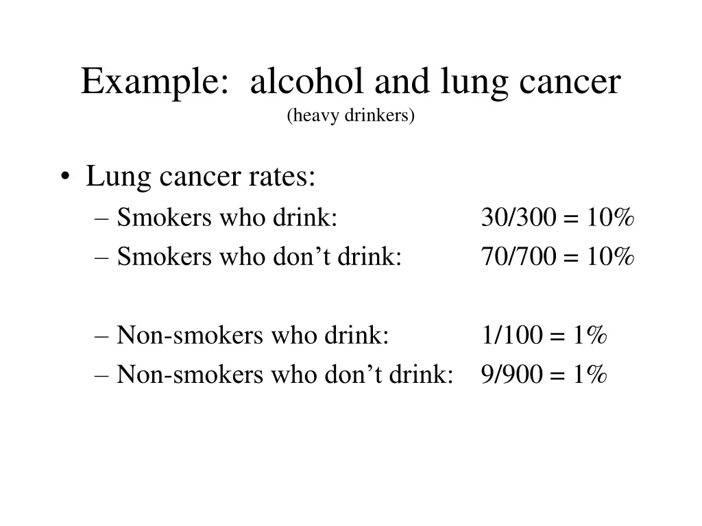 example alcohol and lung cancer heavy drinkers 7