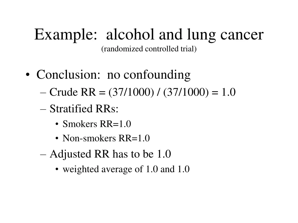 example alcohol and lung cancer randomized 2