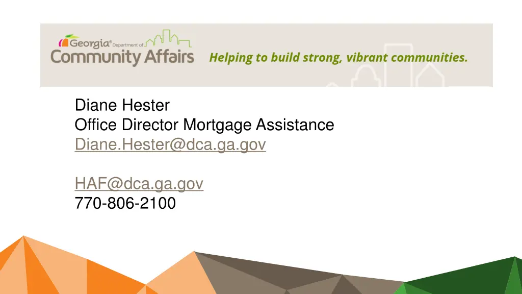 diane hester office director mortgage assistance
