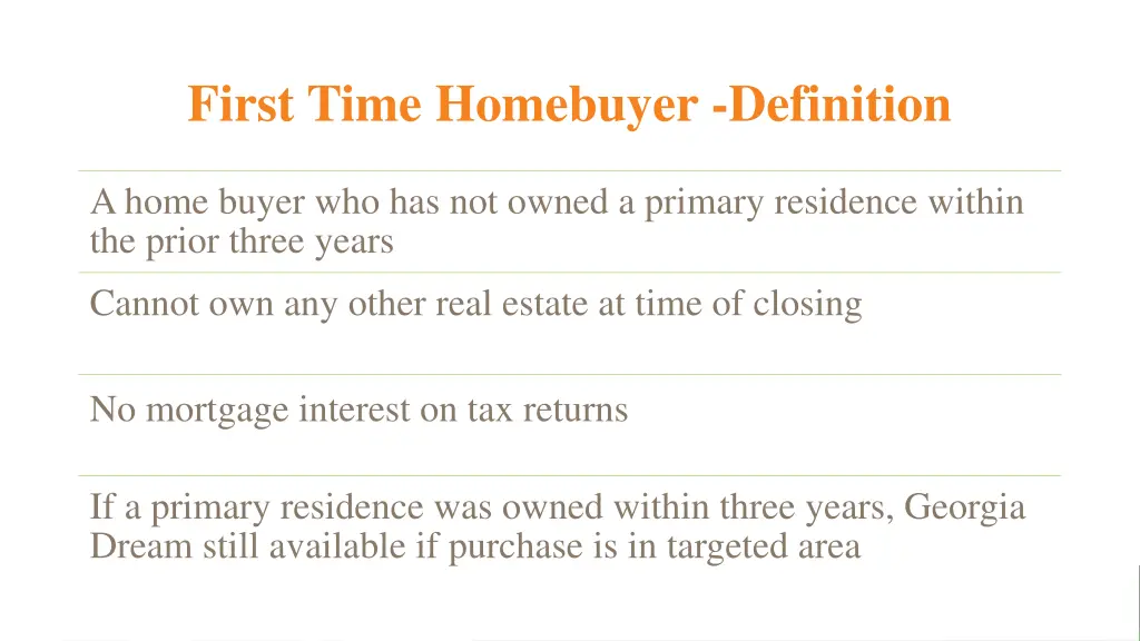 first time homebuyer definition