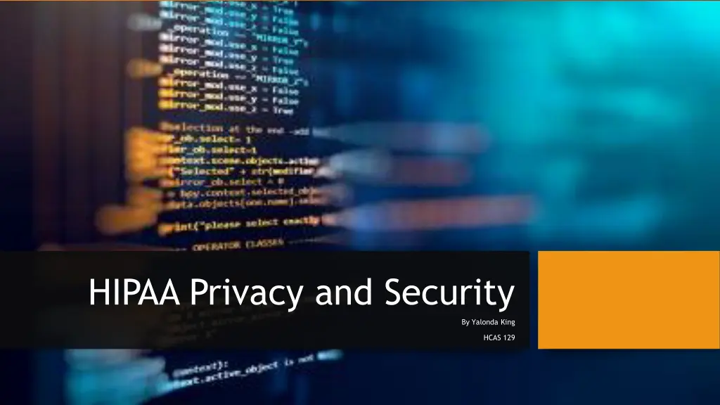 hipaa privacy and security