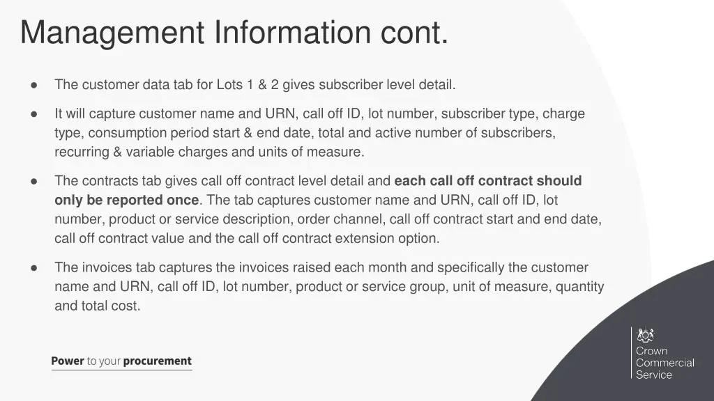 management information cont