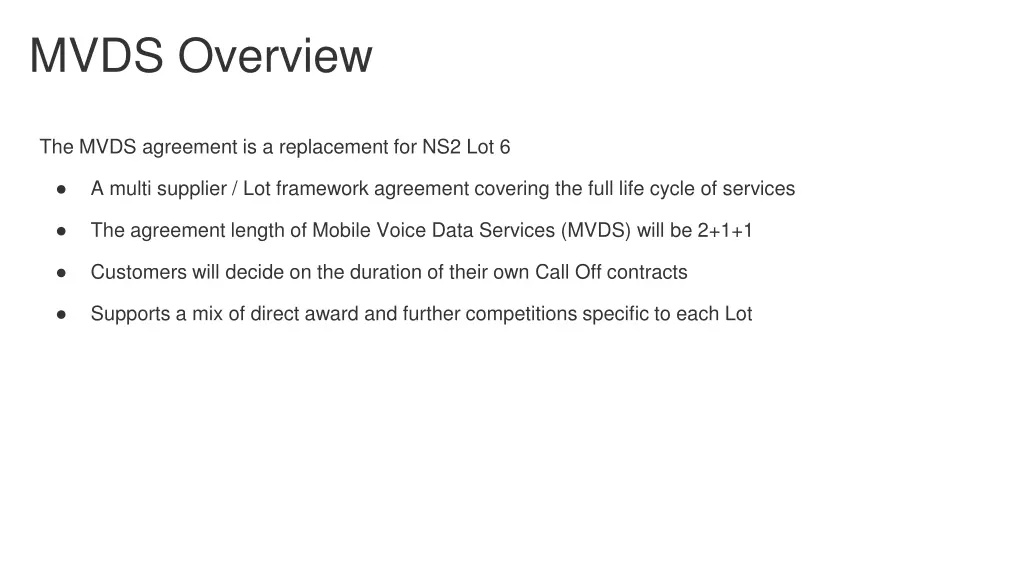 mvds overview d the mvds agreement