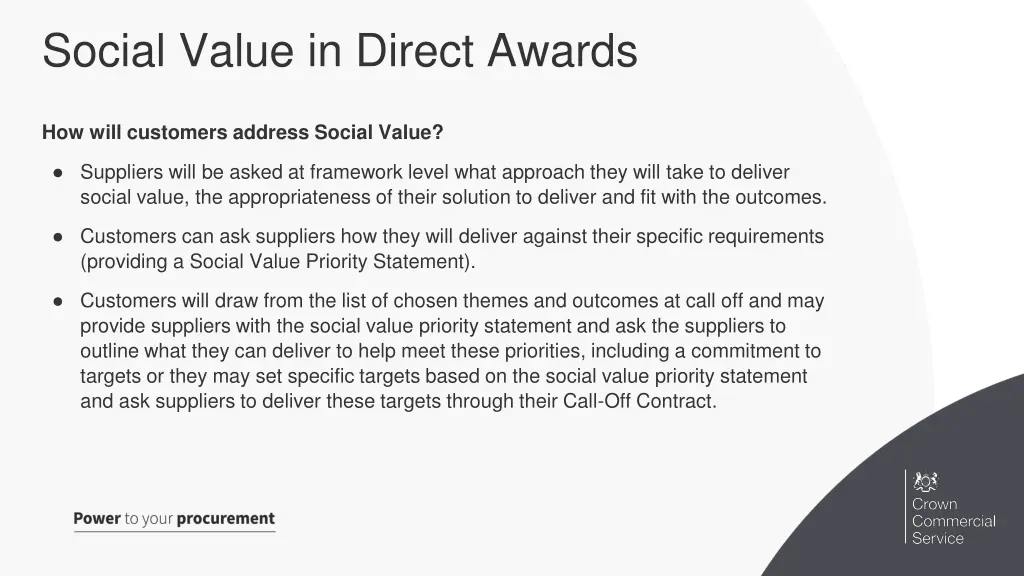 social value in direct awards