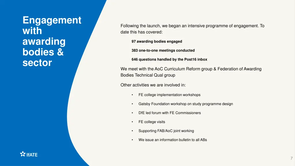 engagement with awarding bodies sector