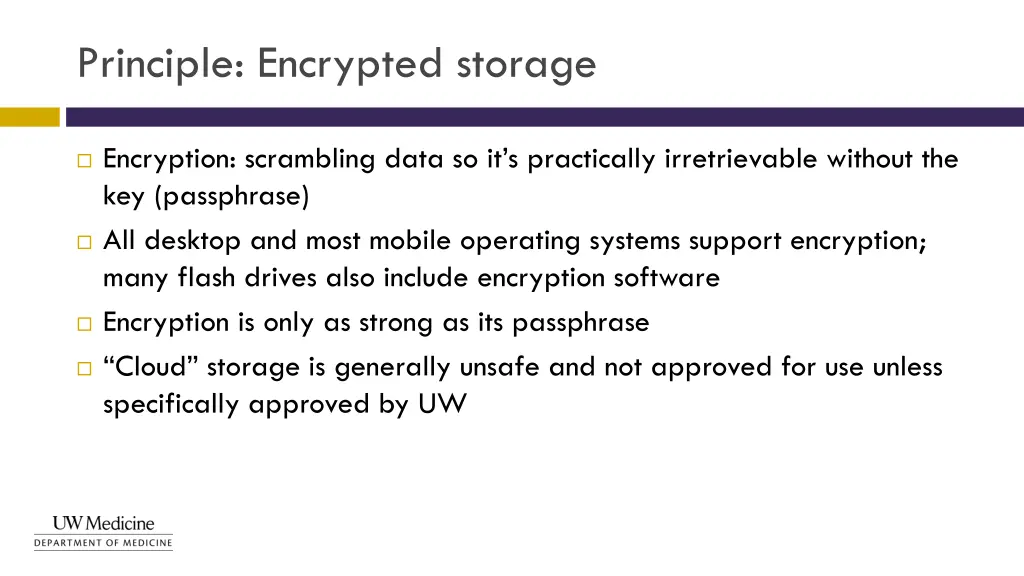 principle encrypted storage