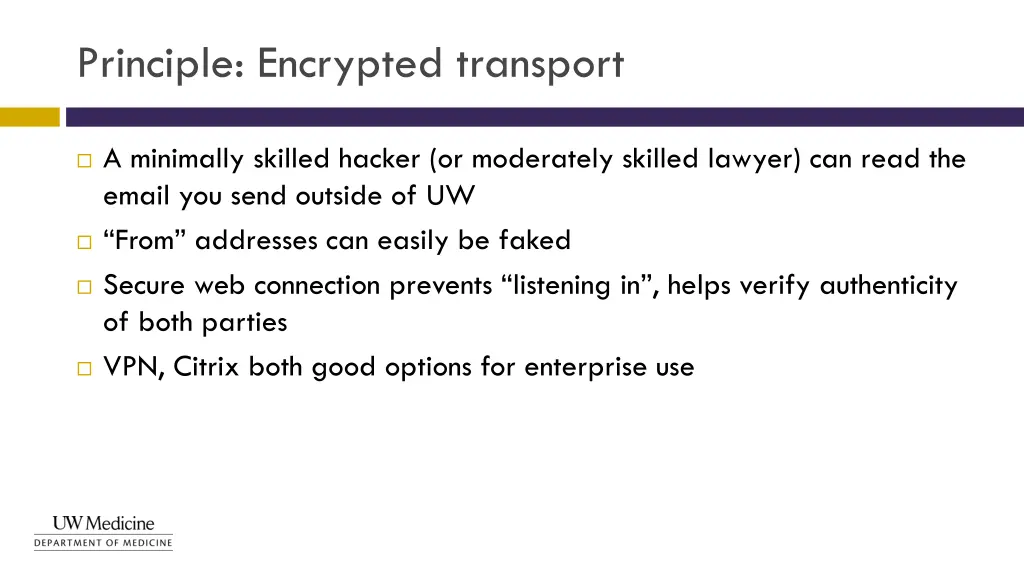 principle encrypted transport