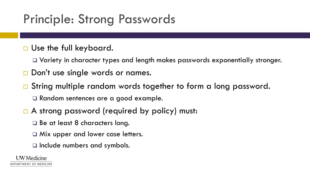 principle strong passwords