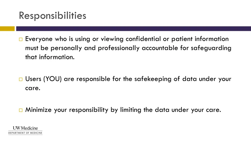 responsibilities