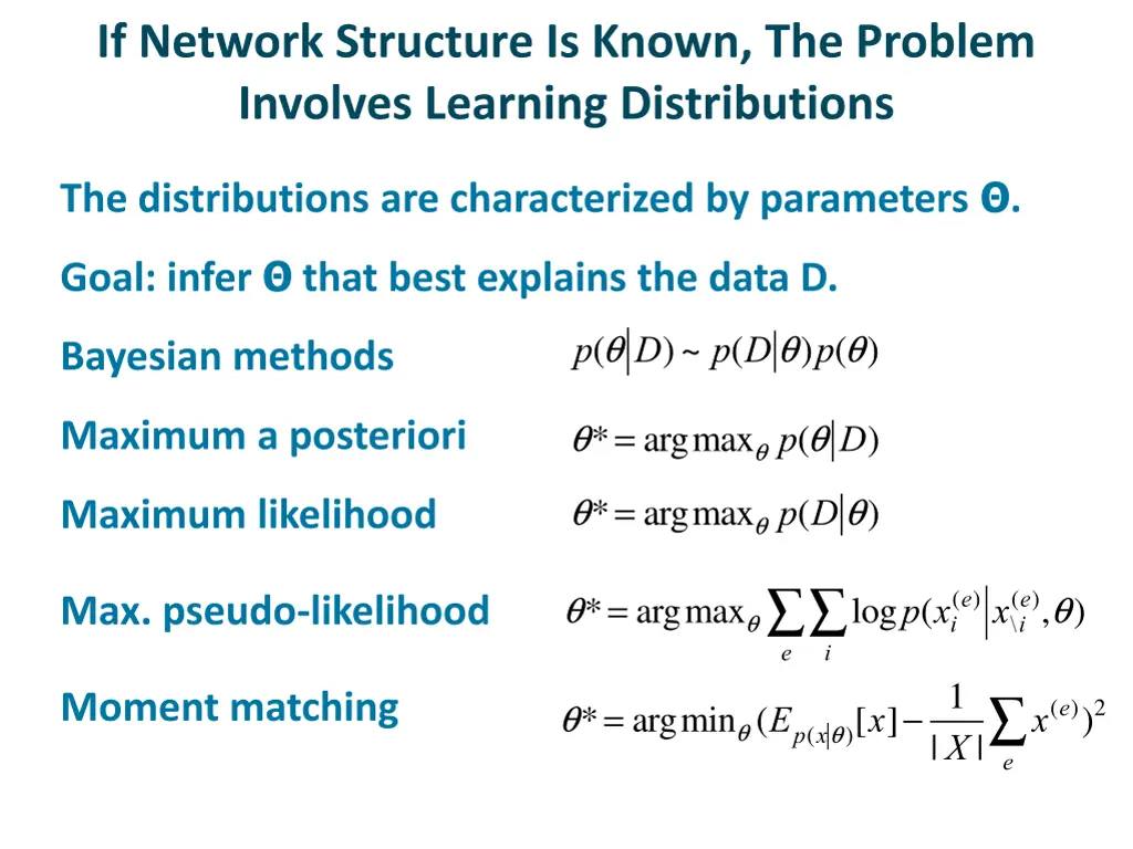 if network structure is known the problem