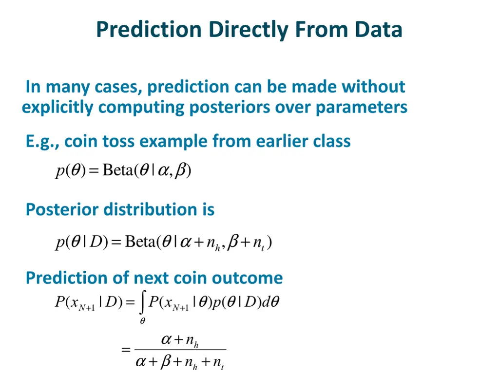 prediction directly from data