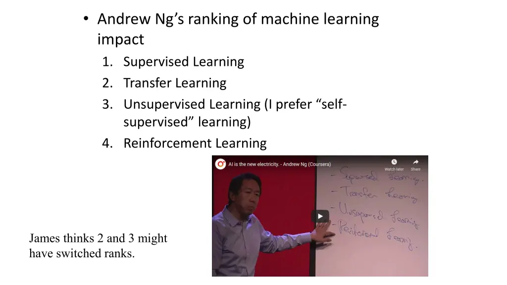 andrew ng s ranking of machine learning impact