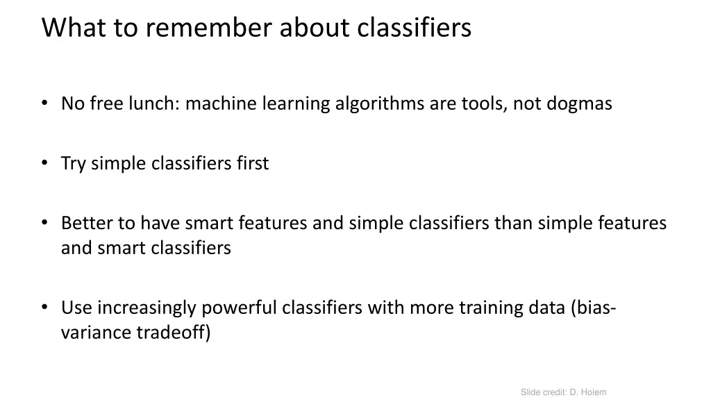 what to remember about classifiers