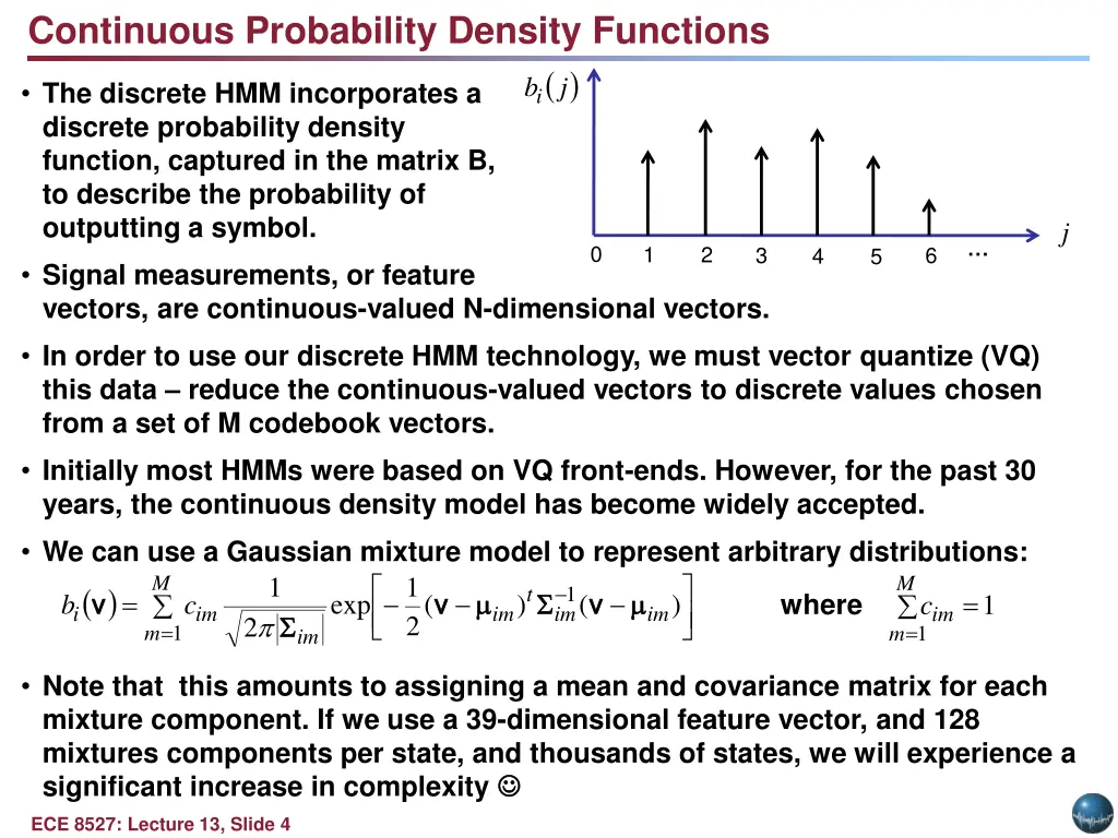 continuous probability density functions