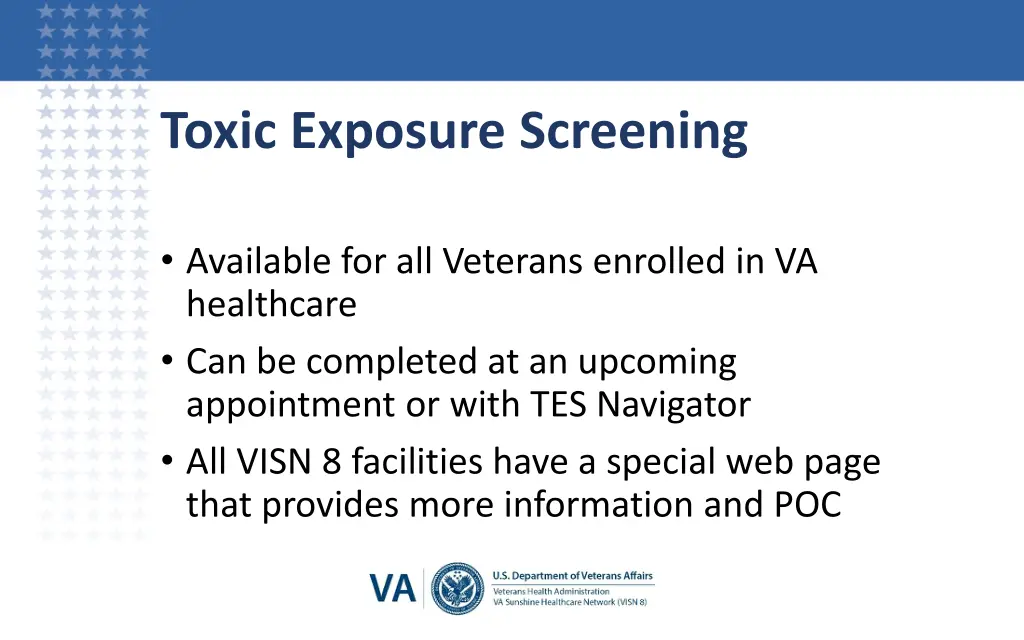 toxic exposure screening